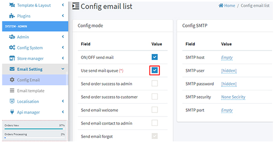 Email config